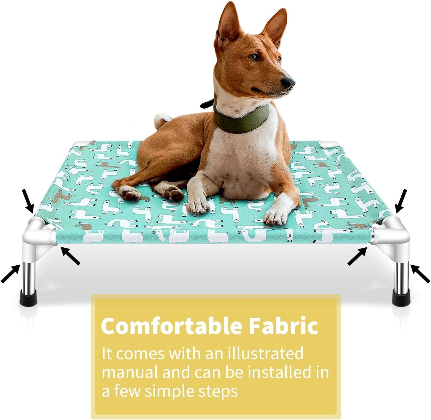 Elevated Dog Bed Pet Cot - Pet Bed for Medium Dogs | Elevated Pet Bed for Indoor and Outdoor Use for Medium Pets