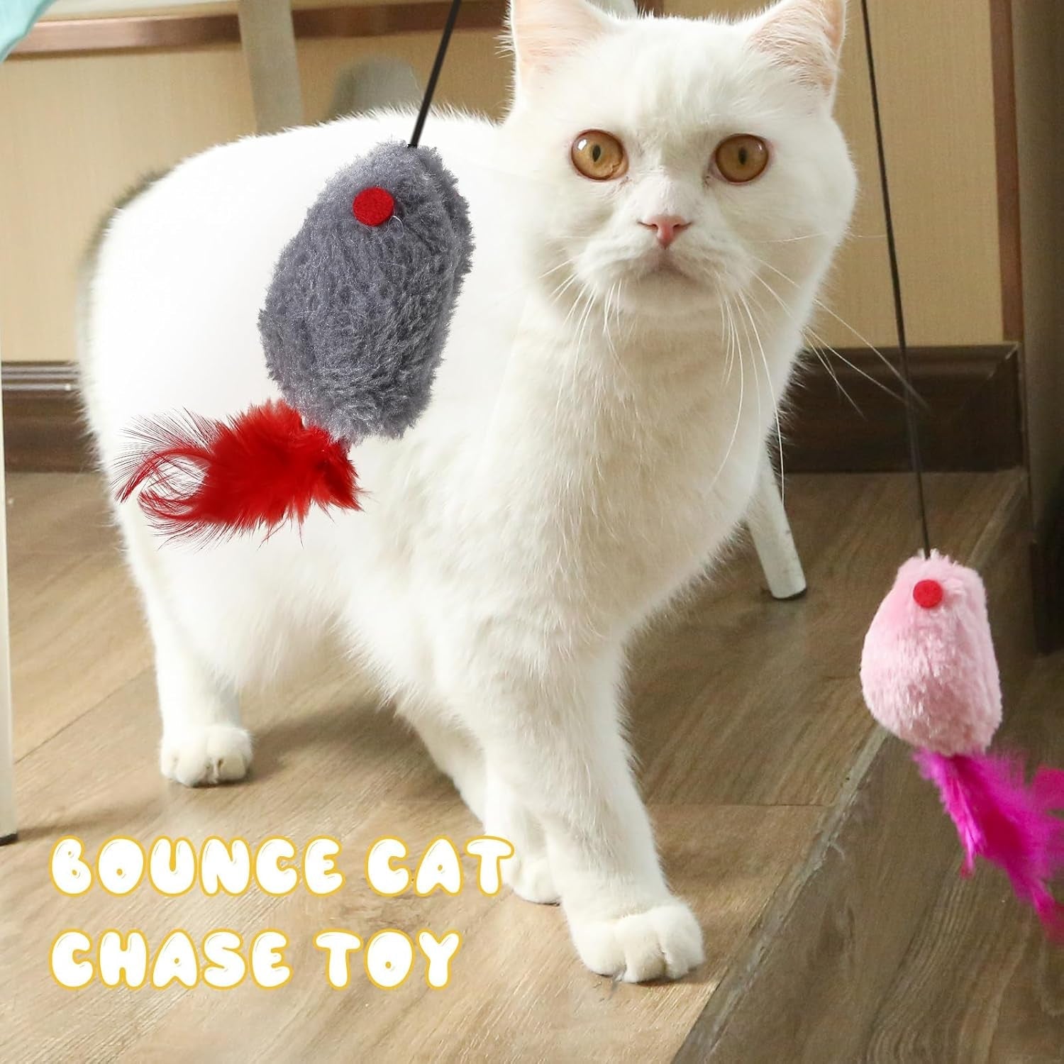 3 Pack Hanging Mouse Cat Toy for Indoor Cats,Cat Catching Mouse Toy, Interactive Cat Mice Toys for Indoor Cats Kittens Self Play Chase Exercise