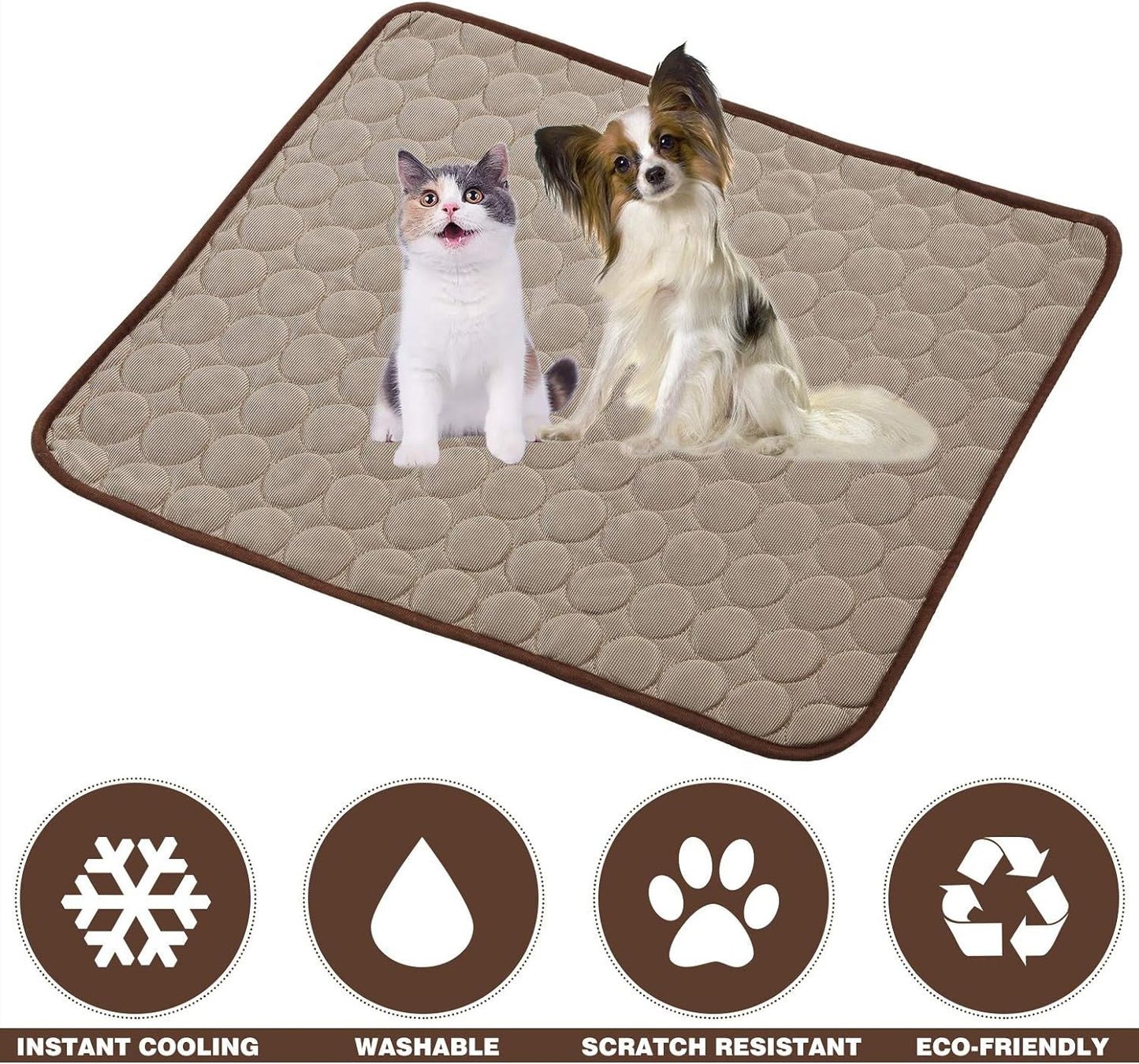 Dog Cooling Mats Pet Cooling Mats Dog Sleeping Mats Dog Cooling Pads Dog Bed Mats Cat Bed Mats Cats Cooling Pad Cool Self Cooling Mat Pet Summer Cooling Mat Sleeping Pad(28X40''/70X100Cm, Coffee)