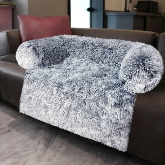 Dog Bed Dog Sofa Couch Calming Cat Beds Fluffy Plush Cats Mattress Comfy Washable Cover Puppy Kennel Pad Extra Large Medium Couches Dogs Sofa Blue Grey S