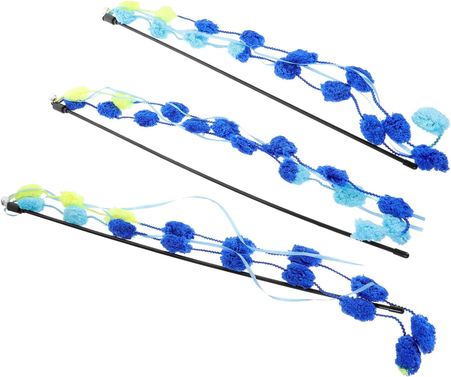 3Pcs Cat Teaser Teasing Toys Cat Toy Funny Teasing Sticks Cat Stick Toy Teasing Stick for Cat Teaser Wands Toy Kitten Wand Cat Wand Cat Stuff Teasing Sticks for Kitten Cat Products