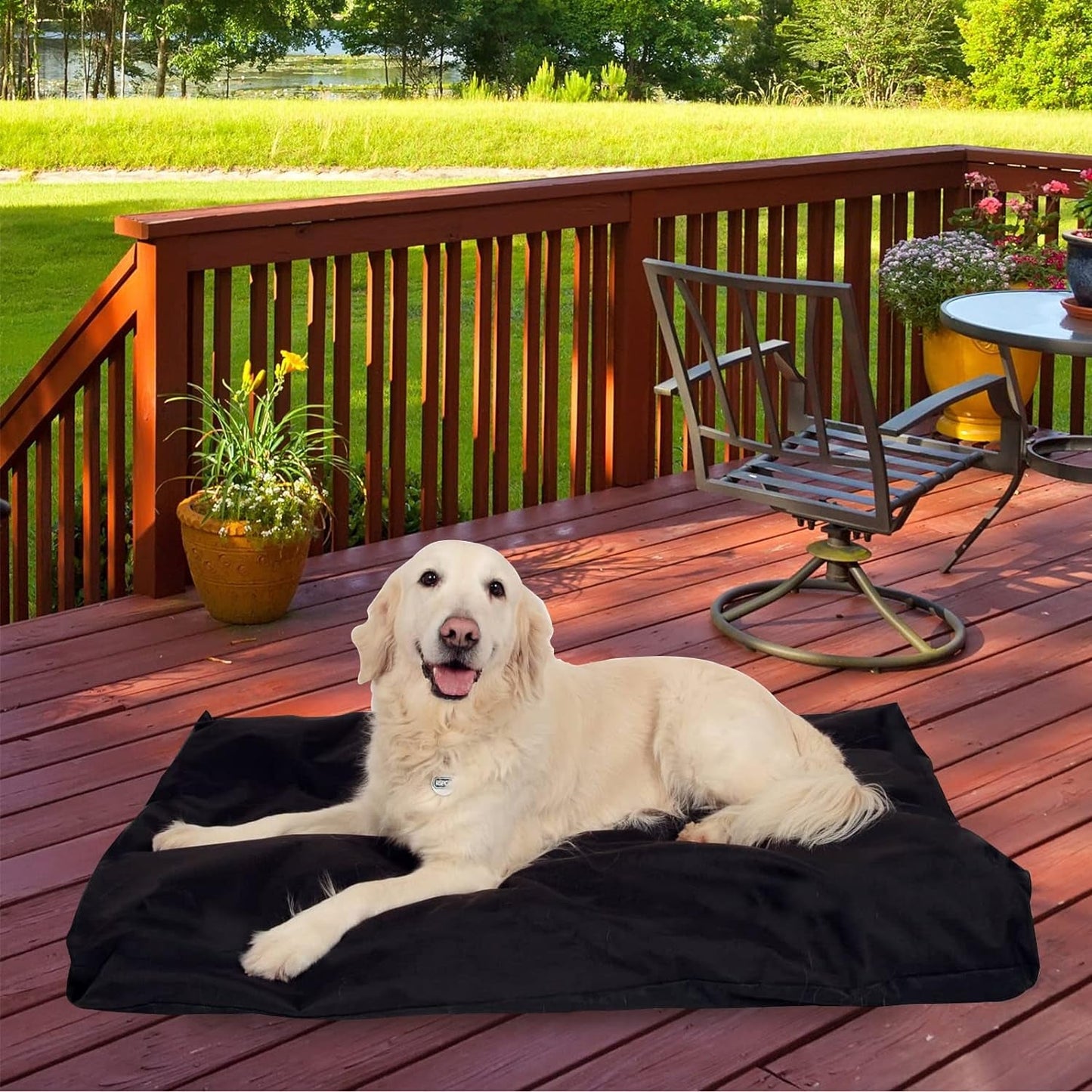 Dog Bed Cover Replacement Washable. 53 L X 42 W X 5 H Inches Washable Removable Orthopedic, Cooling Gel and Memory Foam Pet Bed Protector Cover, Cover Only (Black)