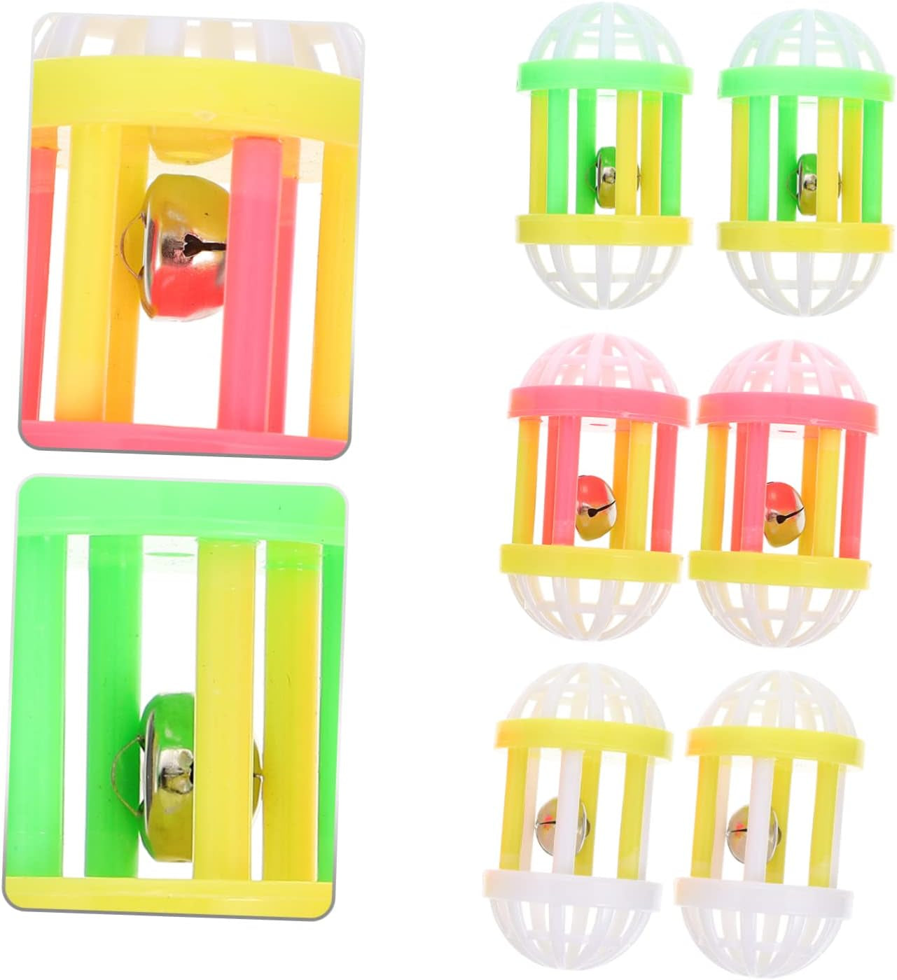 10Pcs Cat Playing Bell Cat Training Ring Bell Jingle Balls for Cats Cat Toy Balls with Bell Jingle Ball Cat Toy Toys for Puppies Wear-Resistant Cat Toy Plastic the Cat Pet Supplies