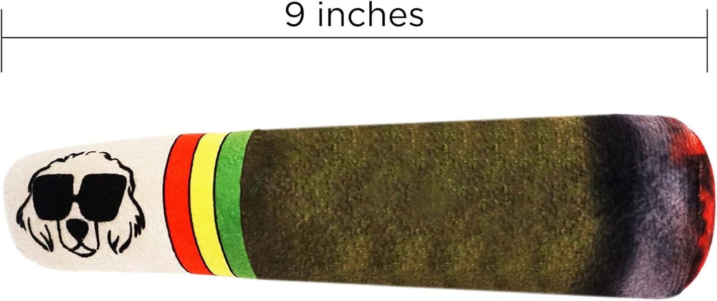 3 Pack Mellow Vibes Dog Plush Chew Toys - Funny Dog Beer and Weed Squeak Toys - Dog Gifts - Joint - Blunt - Marijuana – Pooch Light – Bong for All Breeds