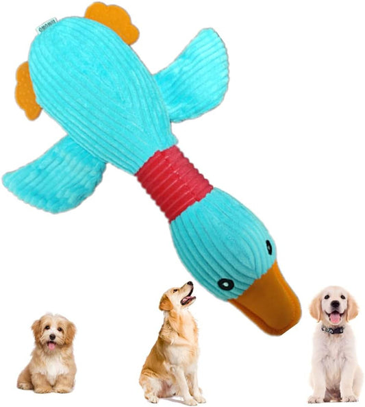 2023 Goose Indestructible Dog Toys for Aggressive Chewers Small Medium Large Breed, Crinkle Squeaky Dog Toys Plush Dog Toy Puppy Chew Toys for Teething, Duck Interactive Dog Puppy Toys