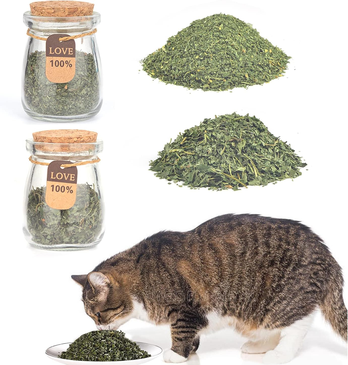 2Pcs Bottled Catnip Powder, Cat Edible Toys, Chewable Cat Toys, Catnip Toys，Clean Teeth Cat Treats Toys，Promote Appetite