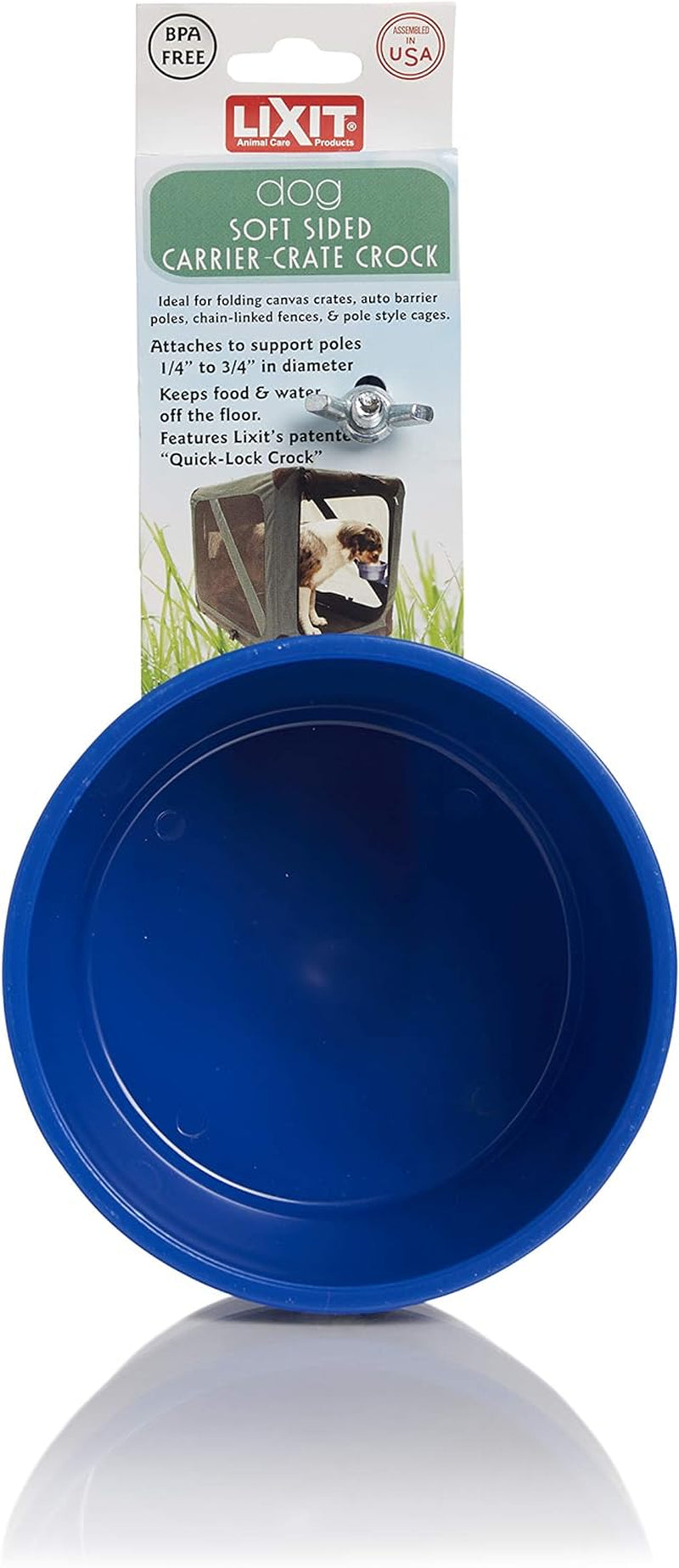 Lixit Quick Lock Removable Dog Kennel Bowls for Wire and Soft Sided Crates (40Oz Wire Crate, Granite)