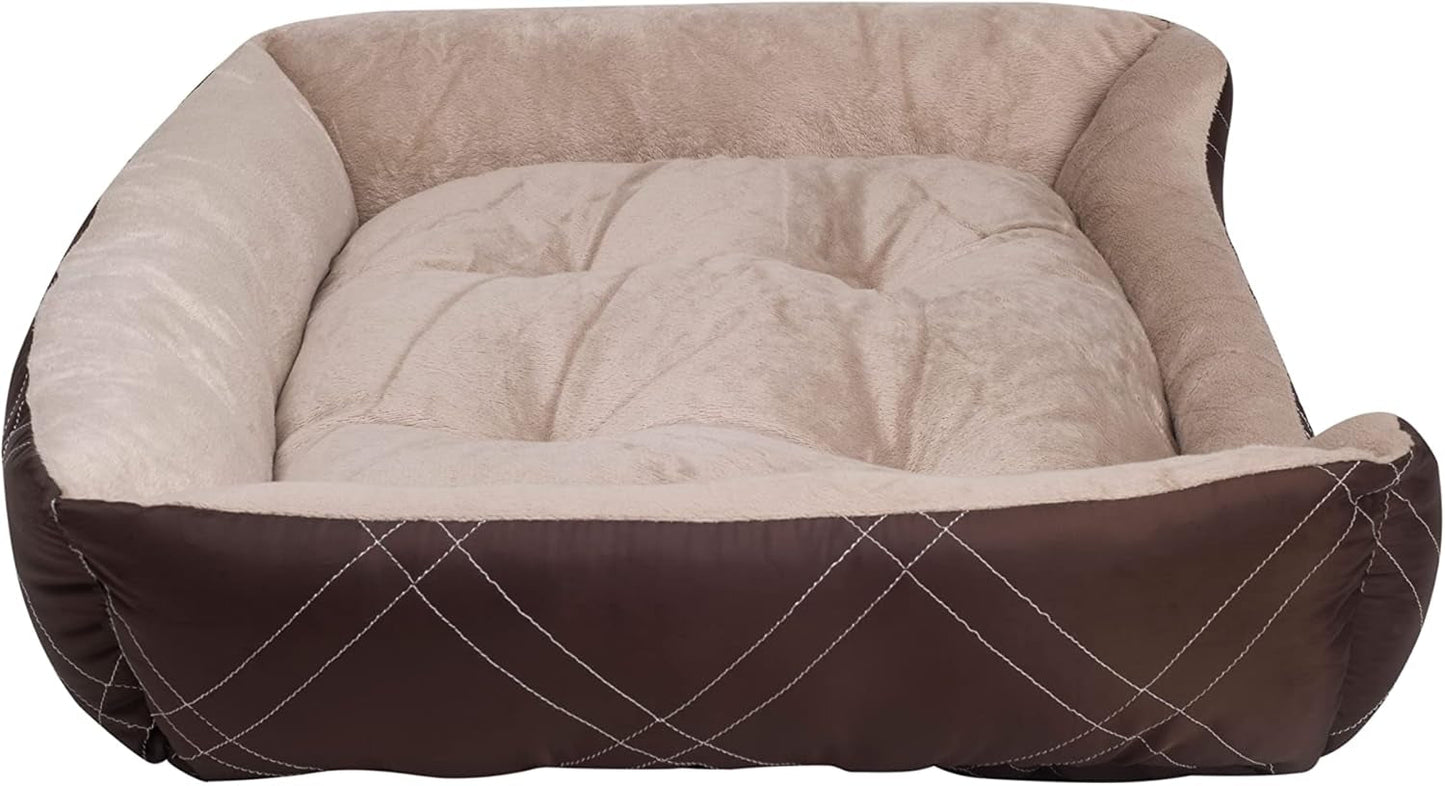 Happycare Textiles All Season Reversible Pet Bed 25"X21" Brown