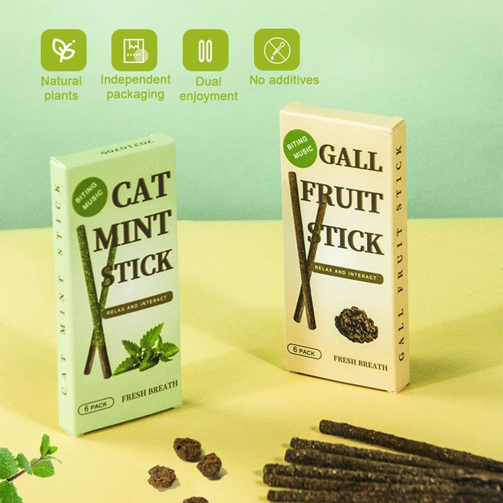 2 Box Silvervine Sticks for Cats, Matatabi Silvervine Sticks for Indoor Cats,Catnip Sticks, Teething Interactive Wand Toys for Cats,Cat Accessories,