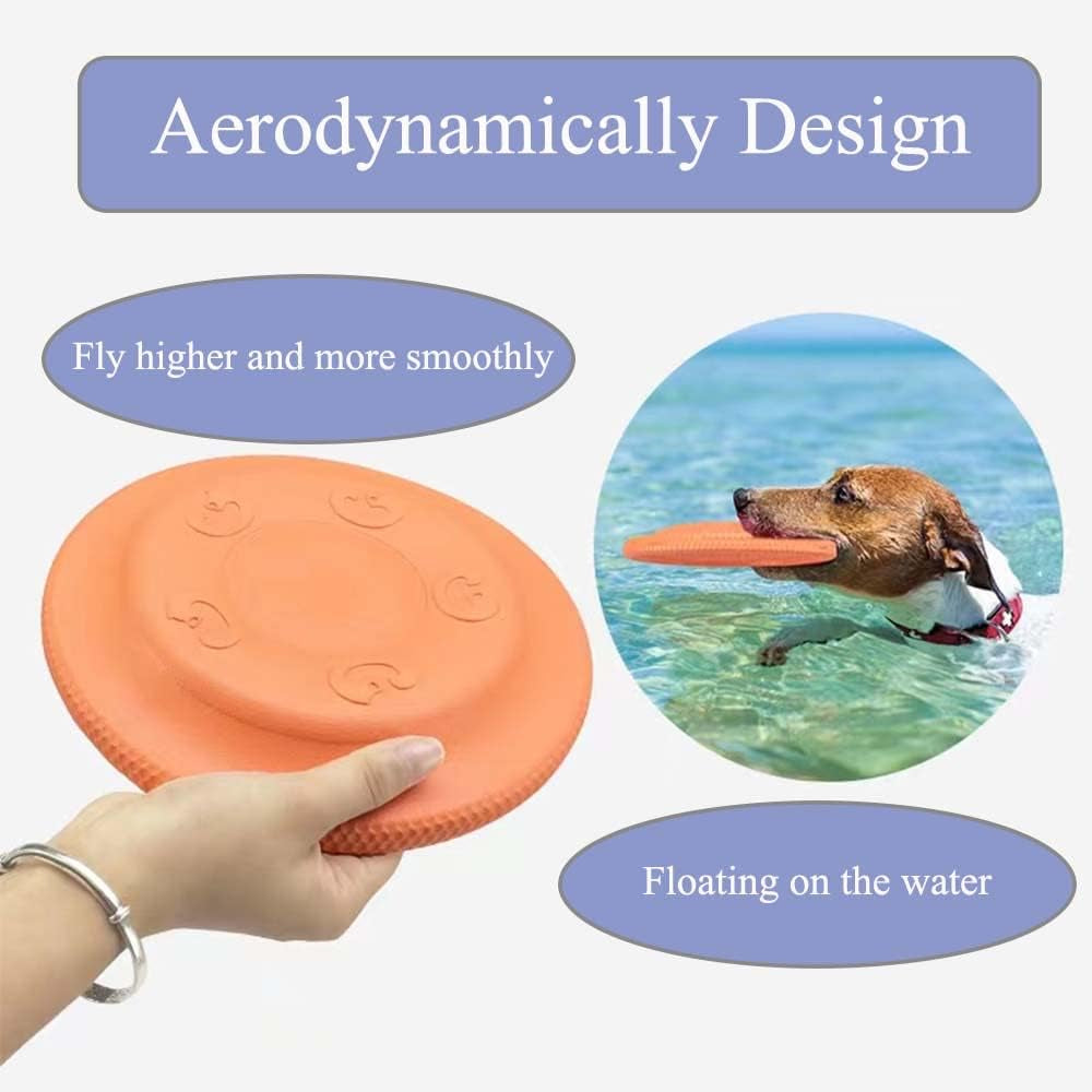 2 Pack Dog Flying Disc,Dog Flying Disc Indestructible,Dog Flyer Dog Toy,Outdoor Training and Play Toy for Both Small and Large Dogs