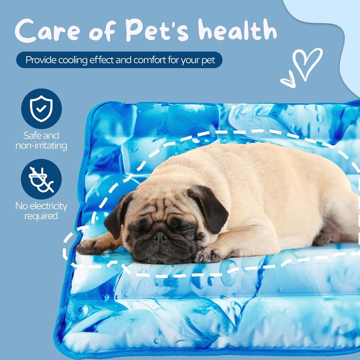 Dog Cooling Mat,Pet Cooling Mat for Dogs and Cats,Easy Washable,Suitable for All Types of Pets,Summer Keep Your Pet Cool (47.2X29.5In)