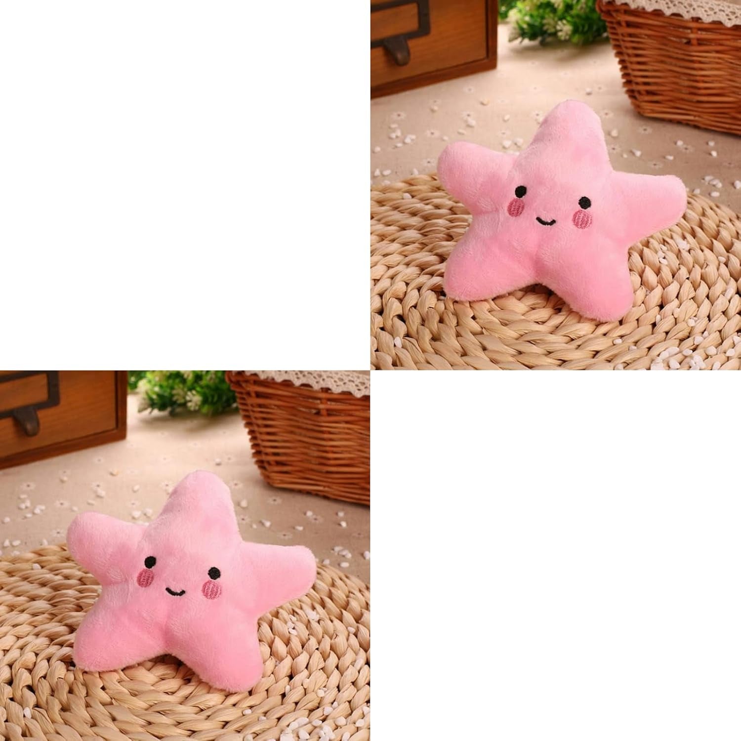 2Pcs Pink Weiy Starfish Squeaky Dog Toy, Soft Plush Vocal Dog Plaything Pets Supplies Teddy Bichon, Pink Squeaky Toys/Chew Toys for Medium Large Breed, Dog Squeak Toys