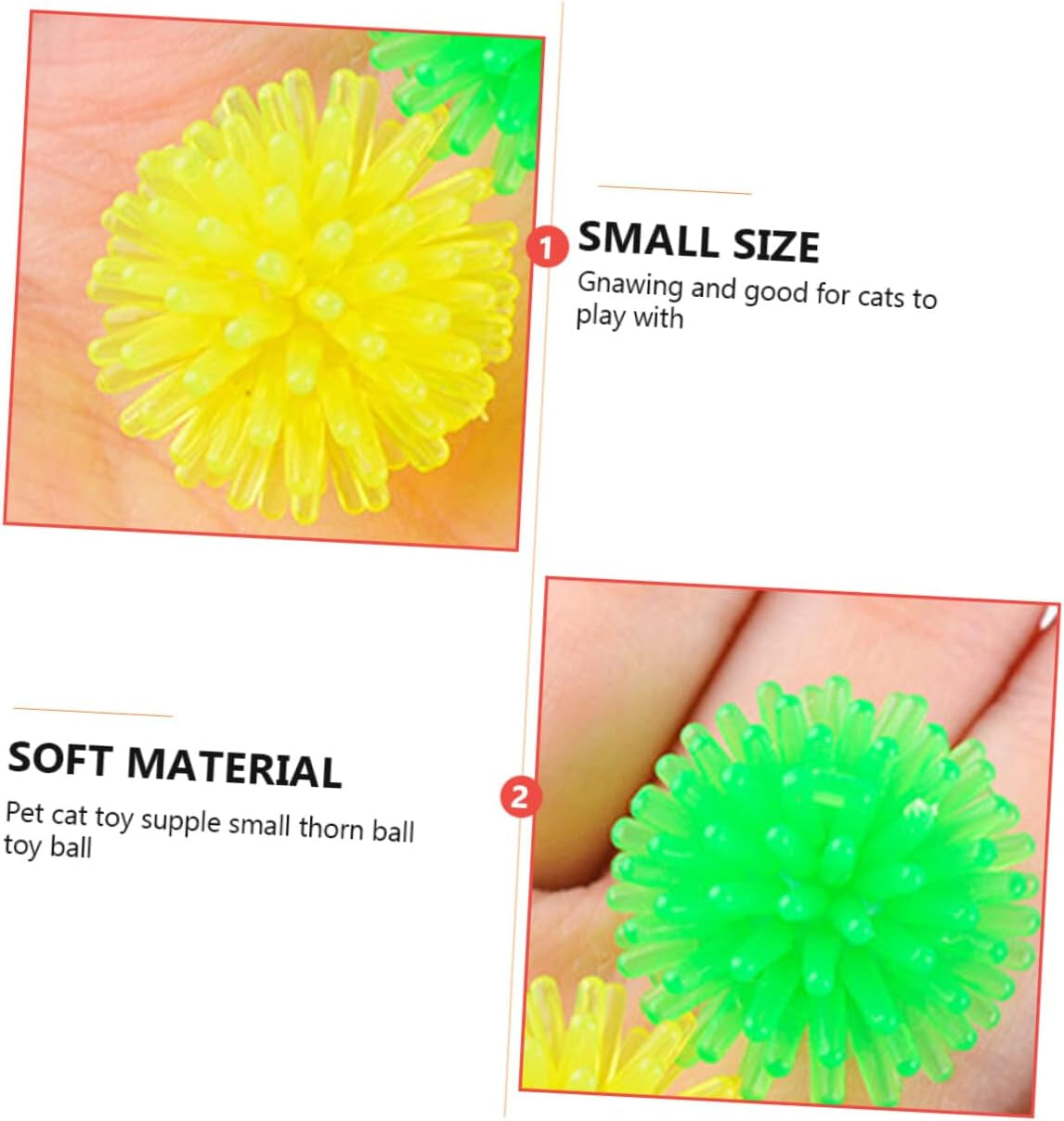 10Pcs Cat Prickly Ball Toy Ball Teething for Puppies Catnip for Cats Pet Scratch Cat with Catnip Cat Catnip Sticks Pet Molar Chew Toy Kitten Plastic Cat Ball