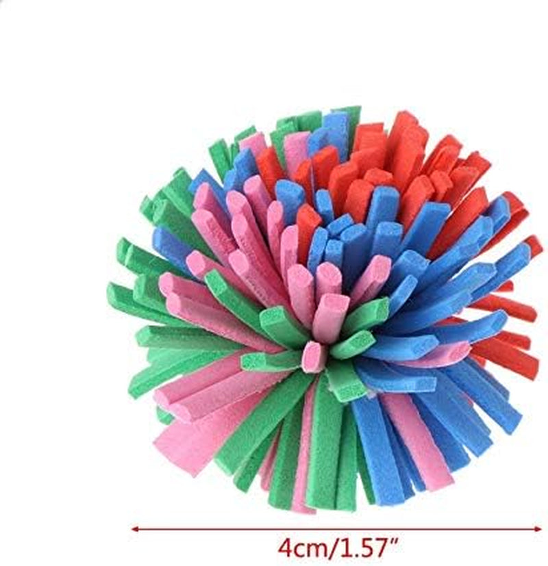 10PCS 1.6" Funny Colorful EVA Flower Ball Foam Cat Toy Ball Cat Kitten Catch/Chase/Play Ball, Random Color