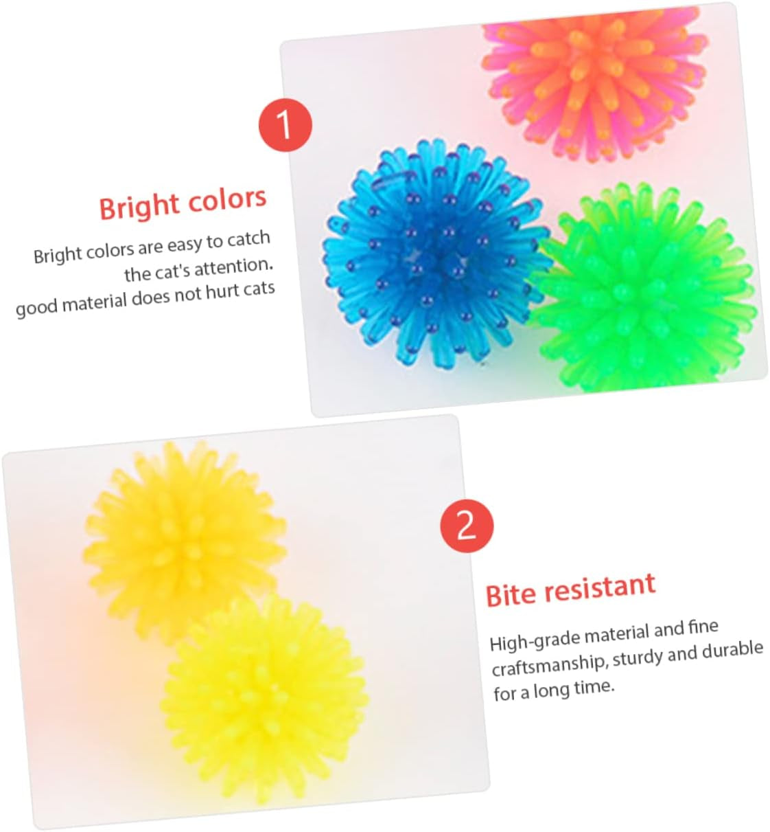 10Pcs Cat Prickly Ball Toy Ball Teething Toy Dog Chew Toys Fun Toy Cat Scratcher Toy Dog Soft Stab Balls Motion Pet Squeaky Chewing Balls Catnip Balls Plastic Kitten