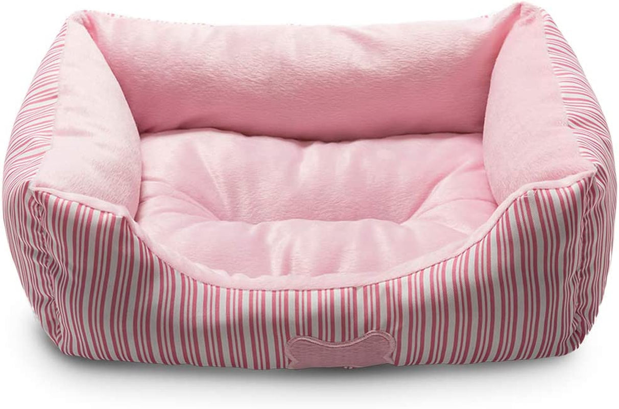 Hollypet TC Fabric Plush Small Dog Cat Bed Self-Warming Pet Bed, Pink