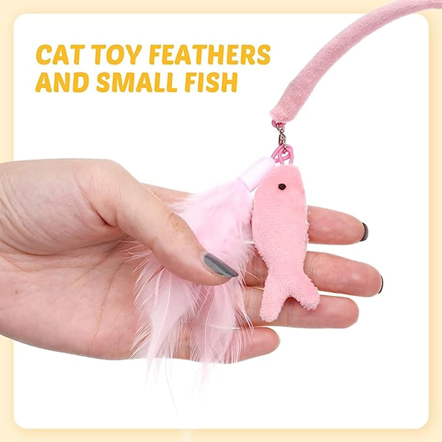 2Pcs Cat Feather Hats Toys, Head Mounted Cat Toy Interactive Cat Hat Feather Toy with Hook Self-Service for Indoor Kitten Cat