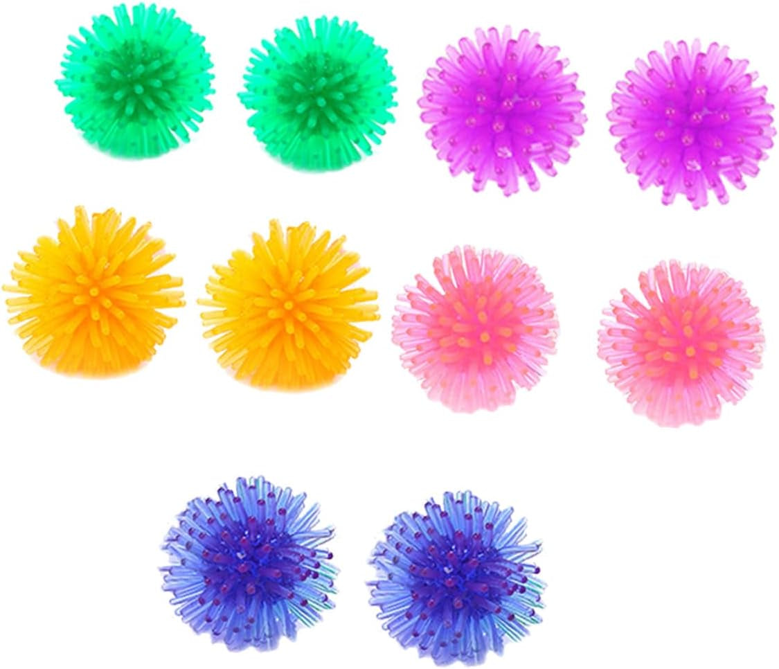 10Pcs Cat Prickly Ball Toy Ball Teething Toy Dog Chew Toys Fun Toy Cat Scratcher Toy Dog Soft Stab Balls Motion Pet Squeaky Chewing Balls Catnip Balls Plastic Kitten