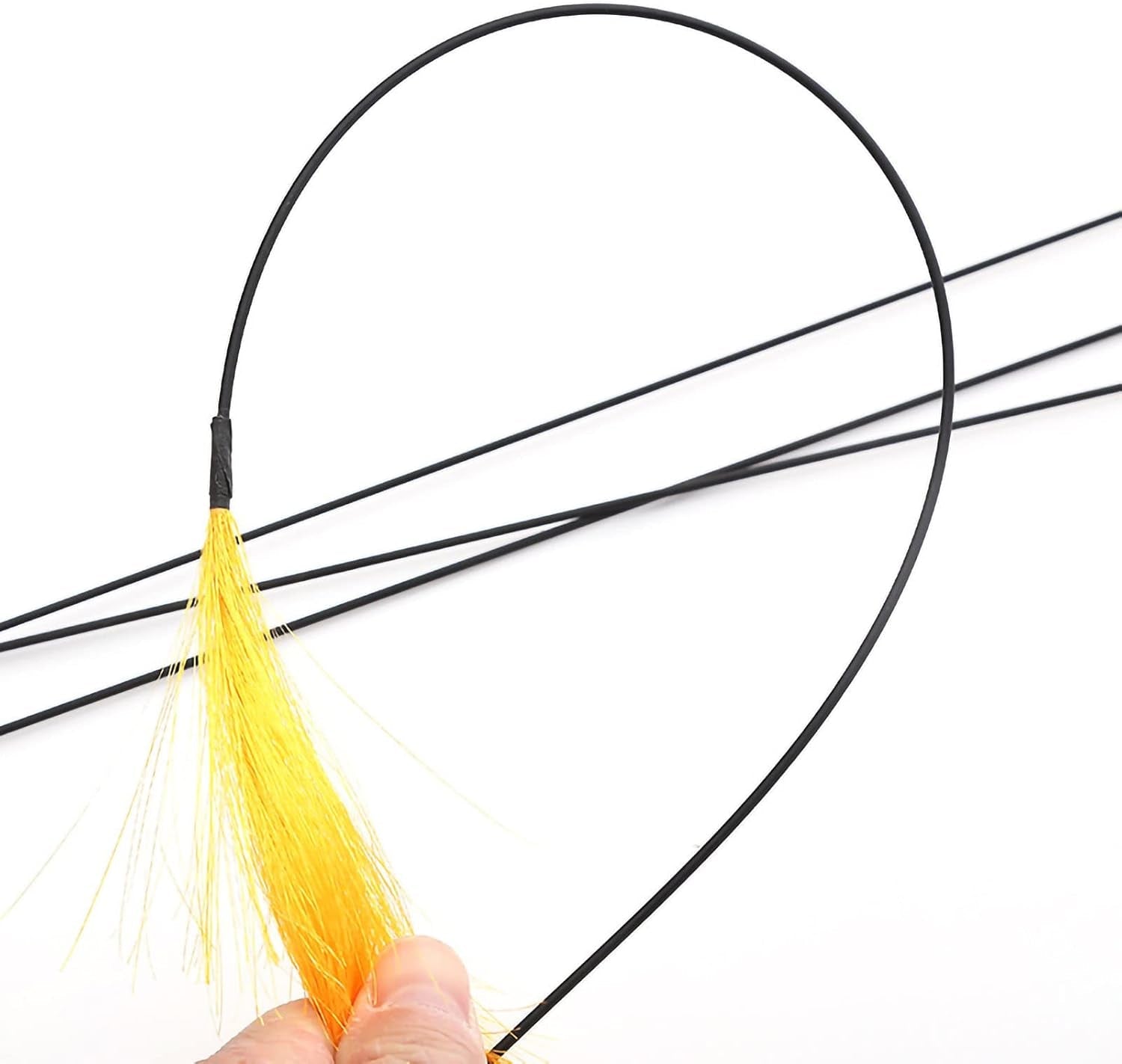 Cat Teaser Toy Stress Relief Interactive Play Toy Bendable Kitten Polyester Feather Stick Toys Cat Accessory - Blue