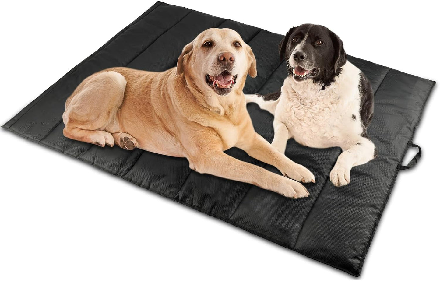 BWOGUE Large Outdoor Dog Bed Mat, Portable Waterproof Camping Dog Mat, Washable Dog Travel Mat with Carry Bag for Medium and Large Dogs Sleeping, 47"X27"（Black）