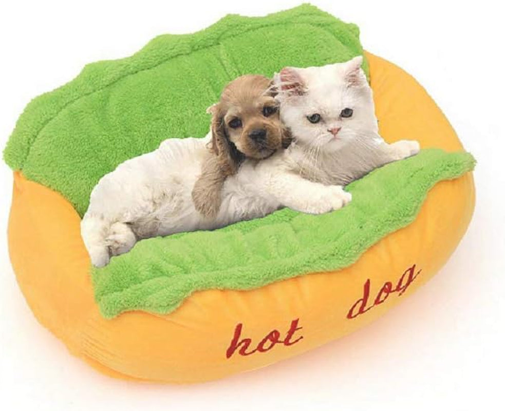 Hot Dog Design Pet Dog Bed,Soft Removable and Washable Pet Mat Dog House Dot Small Pet Animal Small Dog Bed