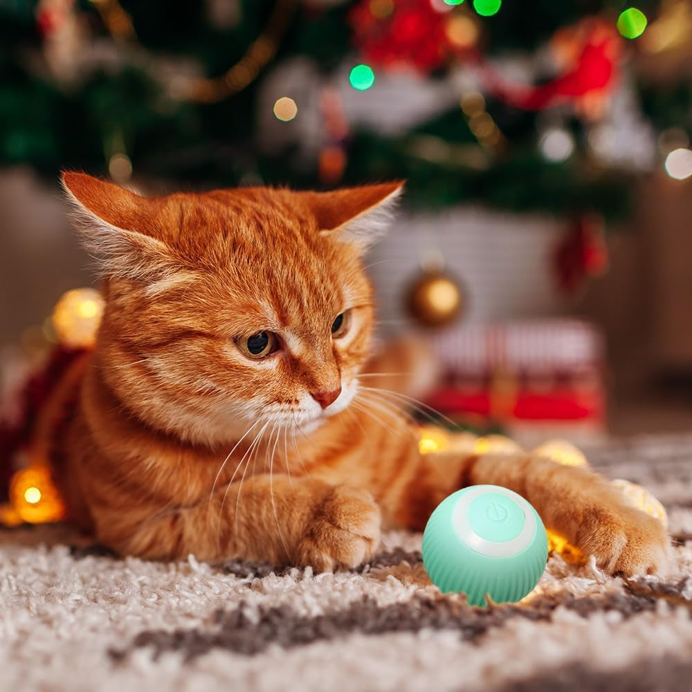 2 in 1 Simulated Interactive Hunting Cat Toy, 2024 New Cat Hunting Cover with Ball, Simulated Cat Hunting Toy Cat Ball Toy, Electronic Cat Interactive Toy Fun Cat Tunnel Toy for Indoor Cats (Green)