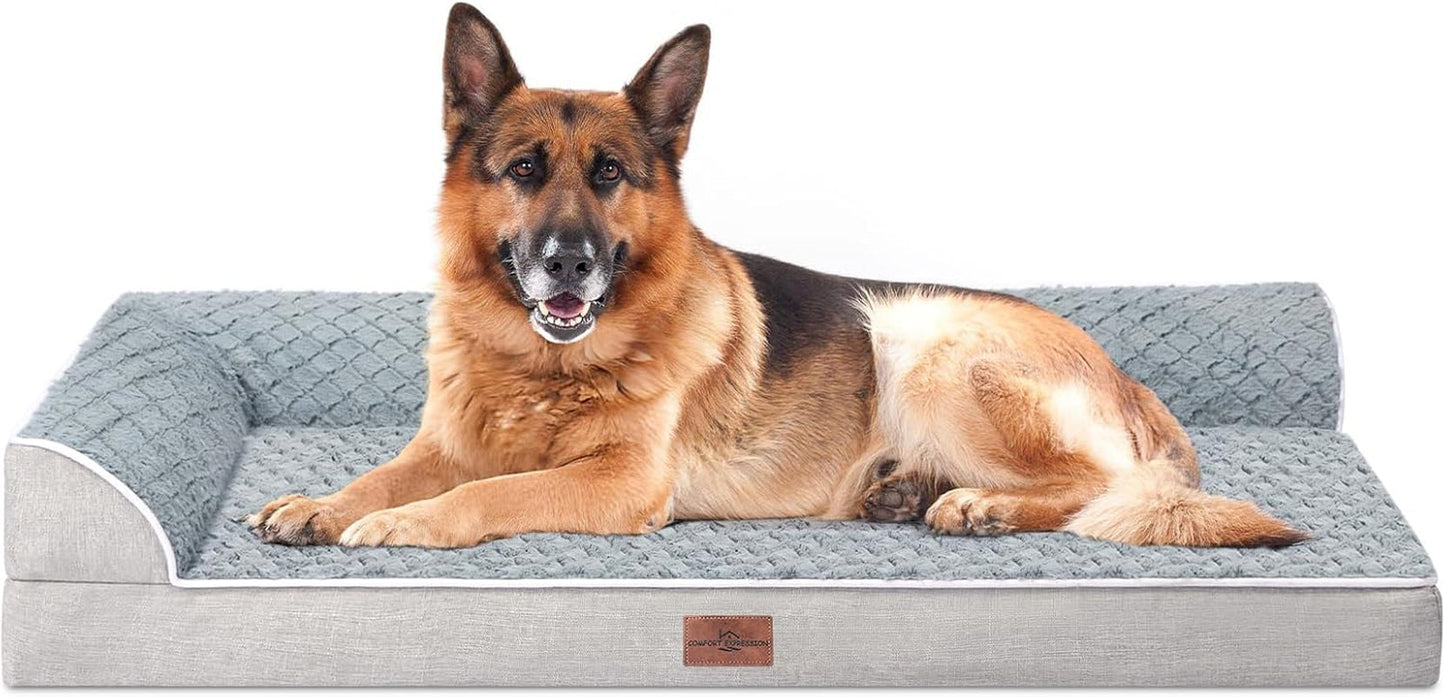 Dog Bed Medium Size Dog, Orthopedic Dog Bed for Medium Dogs, Waterproof Dog Bed with Removable Washable Cover & Non-Skid Bottom(Medium,Grey)