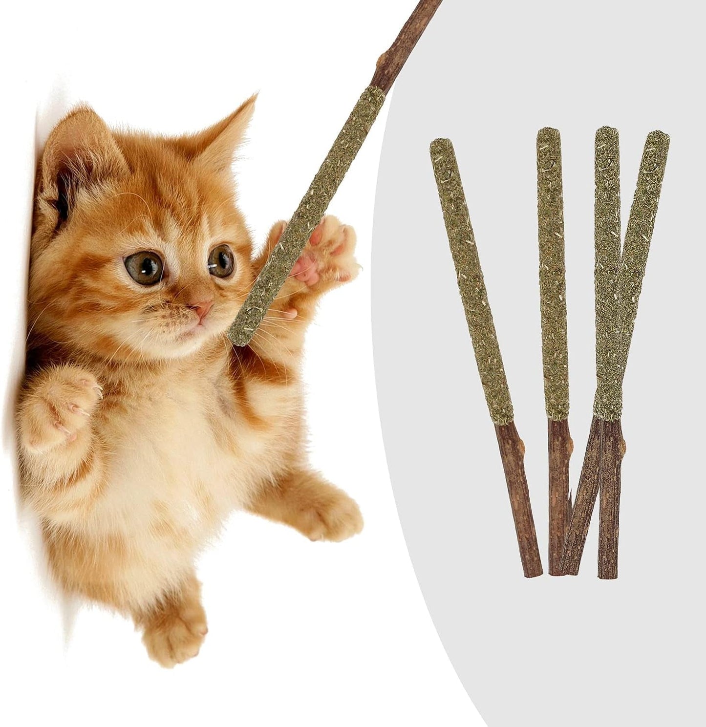 20Pack Silvervine Cat Toy，Silvervine Sticks for Cats，Catnip Silvervine Chew Sticks，Catnip Cat Toy，Sticks Teeth Molar Chew Toys，Indoor Cat Toys (20Pcs-)