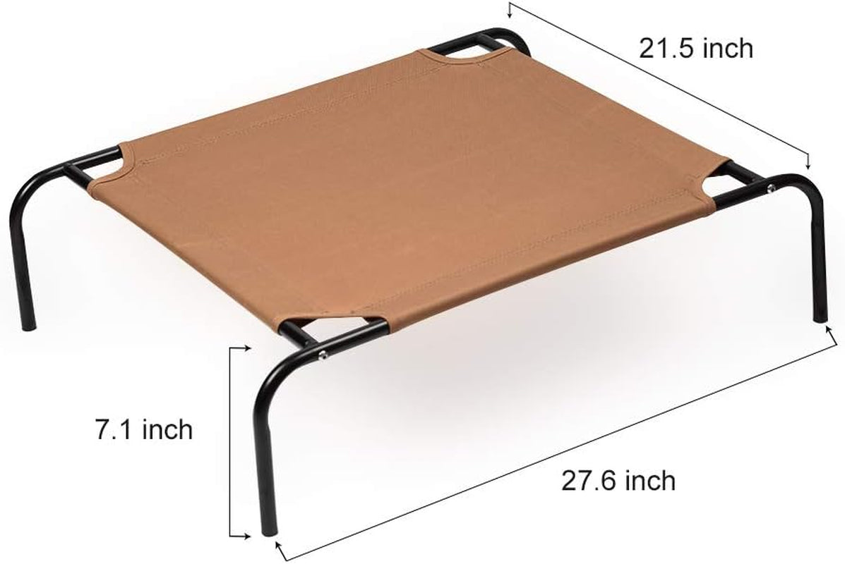 BTY Elevated Pet Cot Bed, Polyester Fabric, 27.6 in L X 21.5 in W X 7.1 in Th, Suitable for Dogs and Cats, Easy to Clean, Stable and Non-Slip