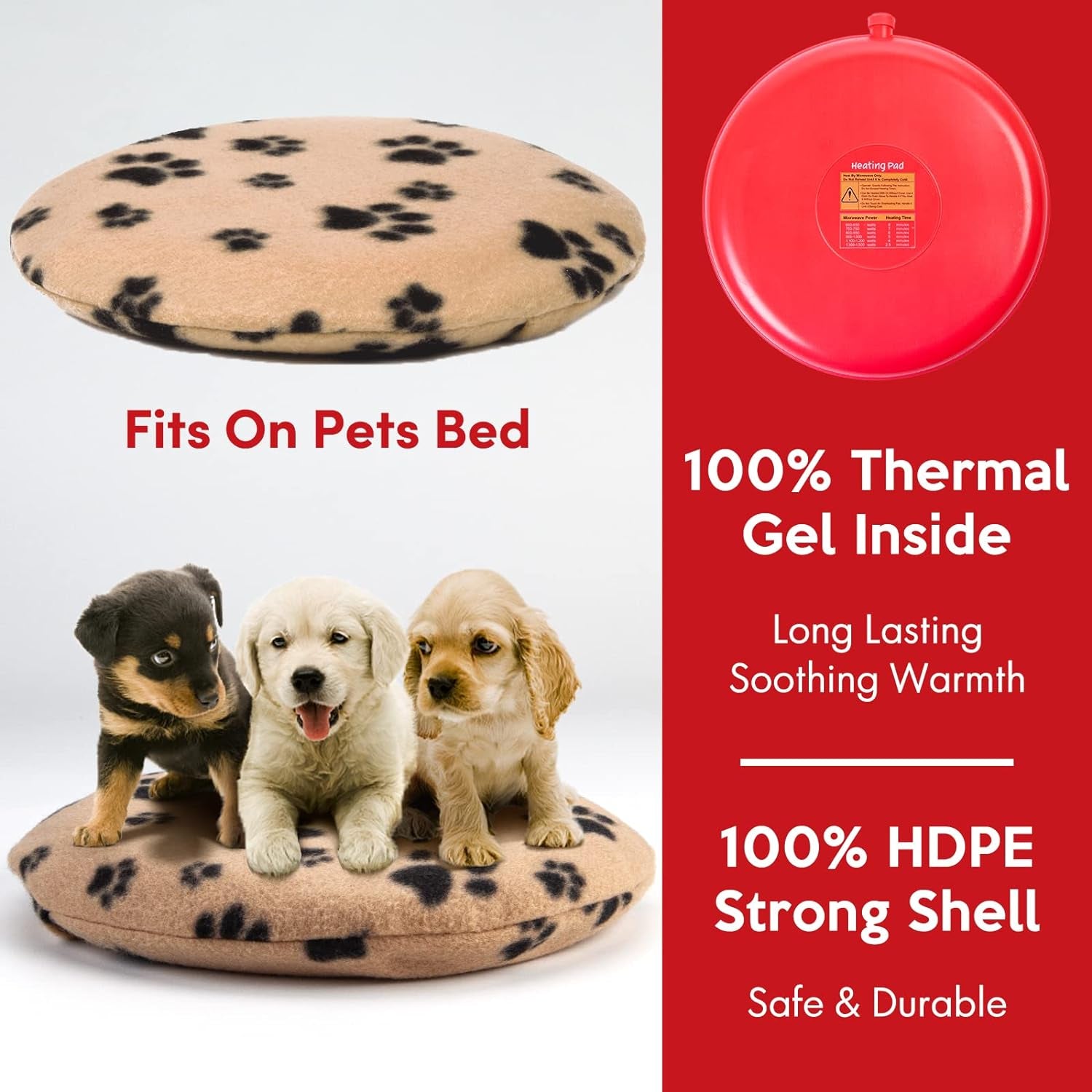 Authentic Pet Heating Pad Microwave, Snuggle Warming Safe Outdoor Newborn Kitten Puppy Pet Bed Warmer, Gel Reusable Heat Disc, Waterproof Heating Disk for Dog, Cat, Rabbit and Guinea Pig, Pet Gifts