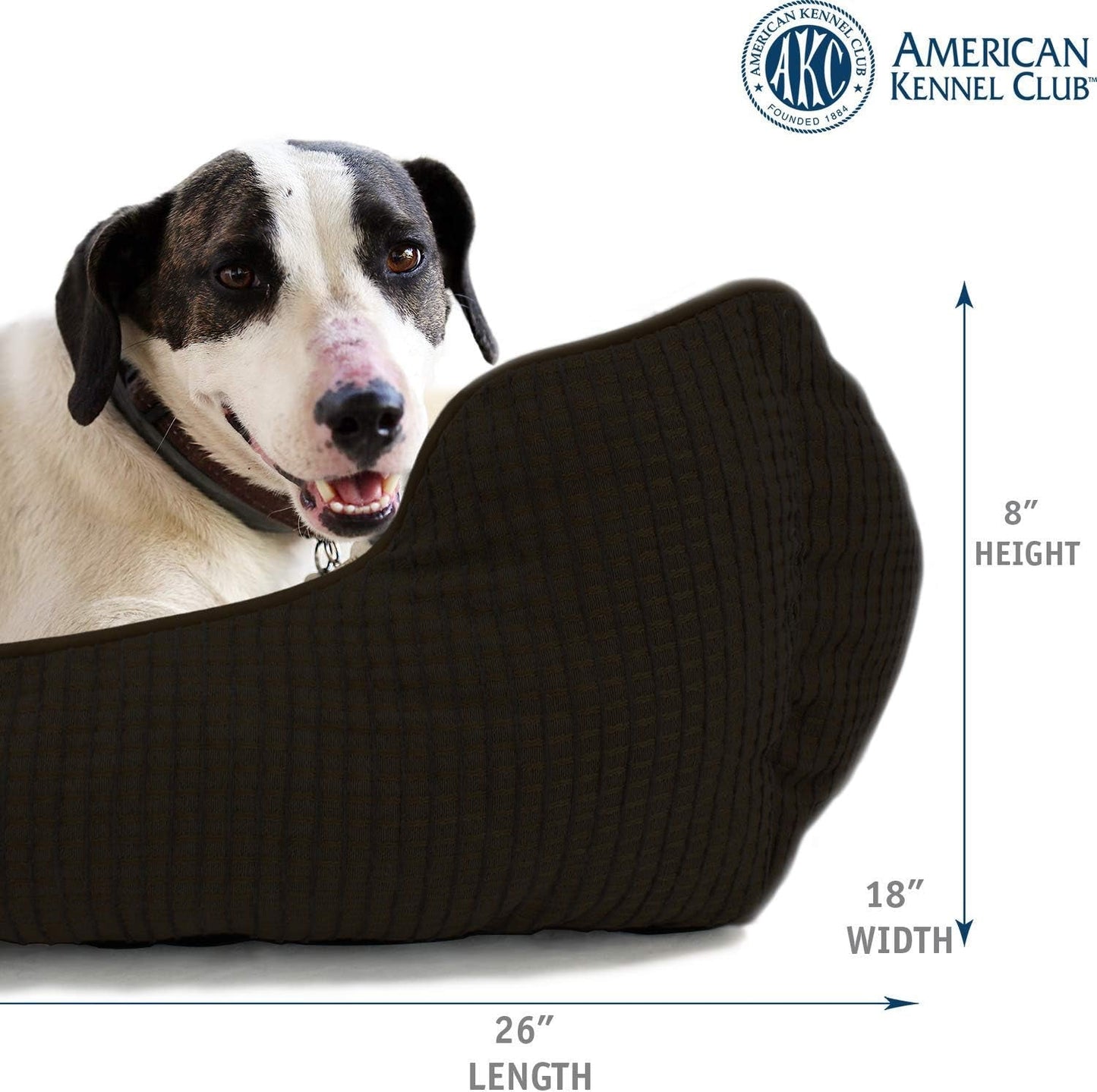 American Kennel Club Small Black Dog Bed, Solid Weave Cuddler, AKC Pet Cuddler, 26"