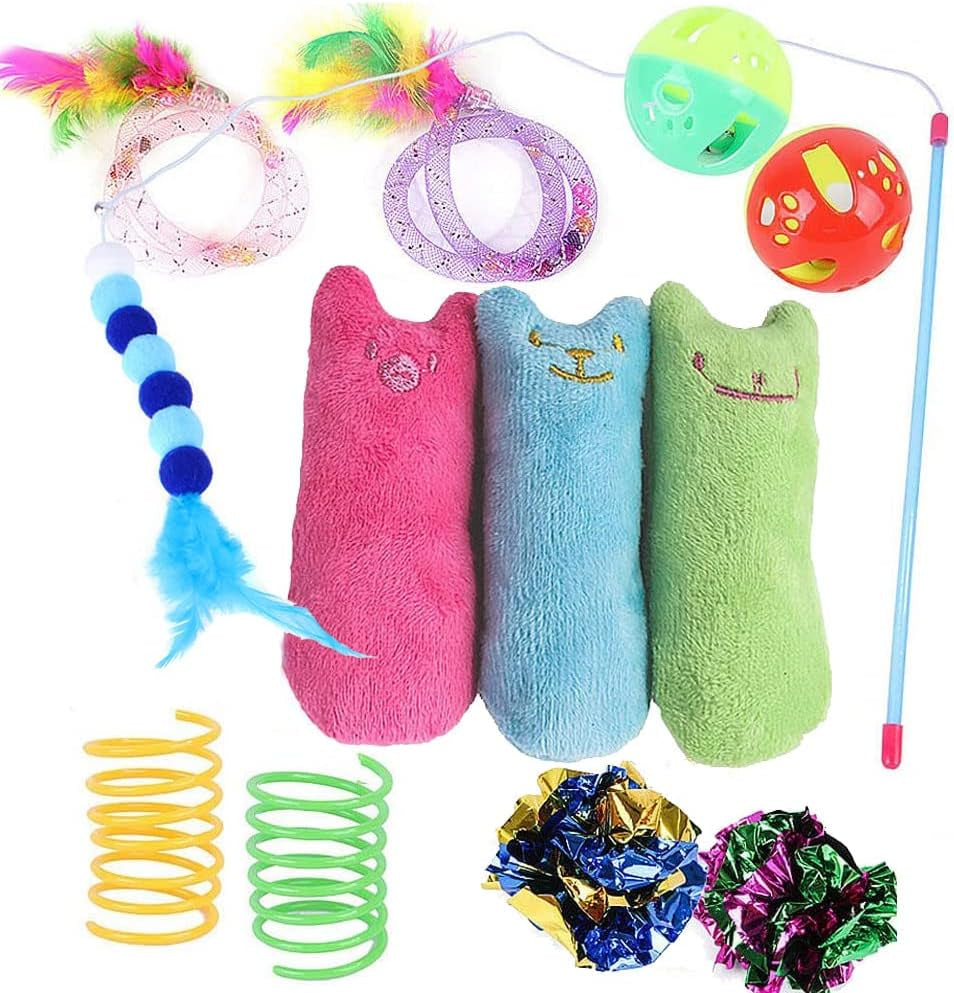 12 Pcs Catnip Toys for Indoor Cats Catnip Mouse Cat Kicker Toys for Indoor Cats Teaser Wand Toy