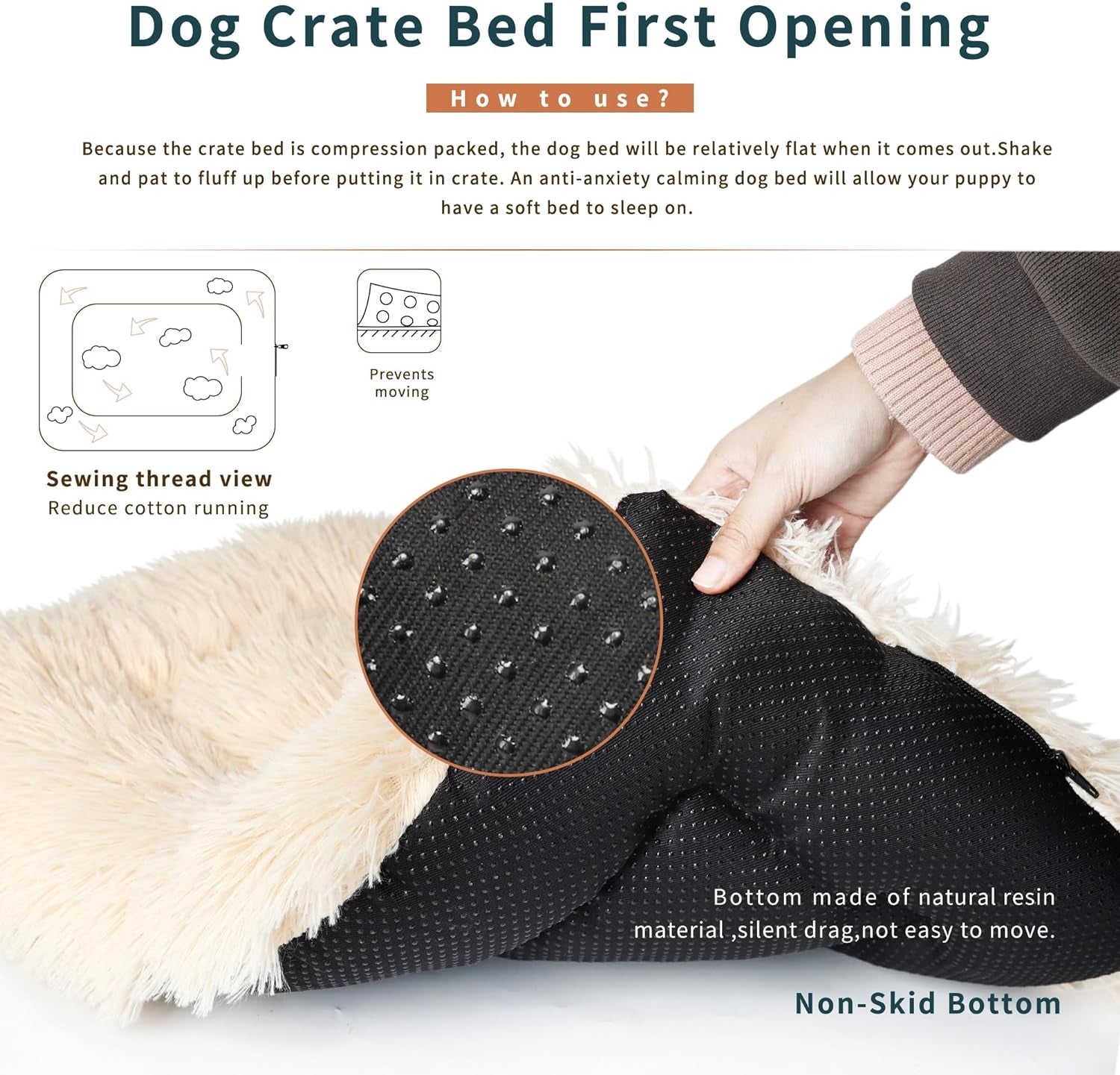 Dog Bed for Crate Washable 30 Inch,Crate Beds for Medium Dogs Calming Sleeping anti Anxiety,30X19 Dog Crate Bed for Kennel Cage Travel Car Truck Rectangle Fluffy Soft Cozy Comfy Comfortable