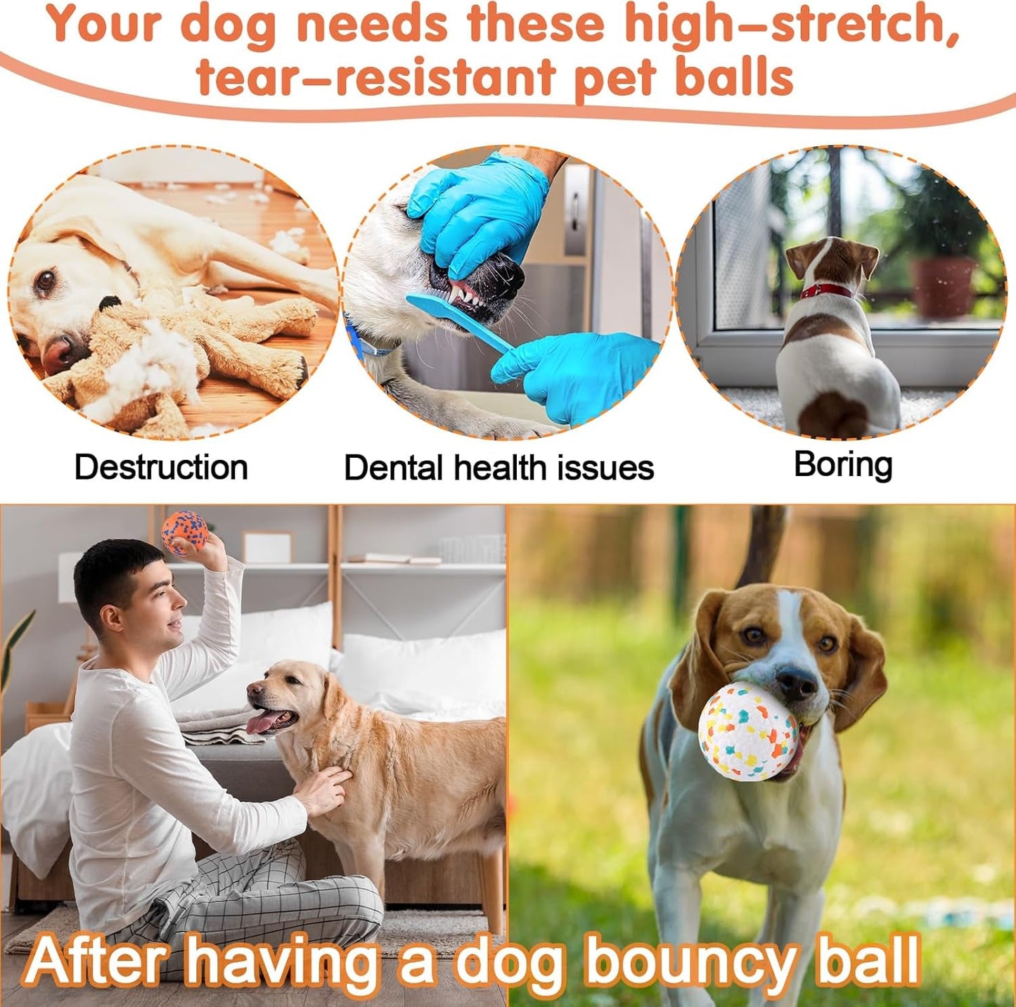 2 Pack Dog Chewer Ballstoy Indestructible Reliable Dog Tennis Ball Toy for Aggressive Chewers Interactive Throwing Dog Balls Floating Dog Ball-3 Inch