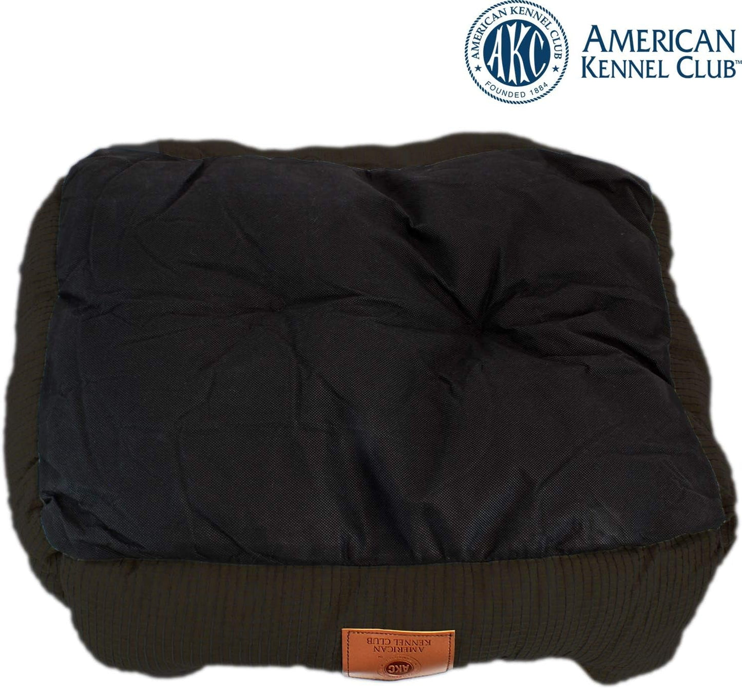 American Kennel Club Small Black Dog Bed, Solid Weave Cuddler, AKC Pet Cuddler, 26"