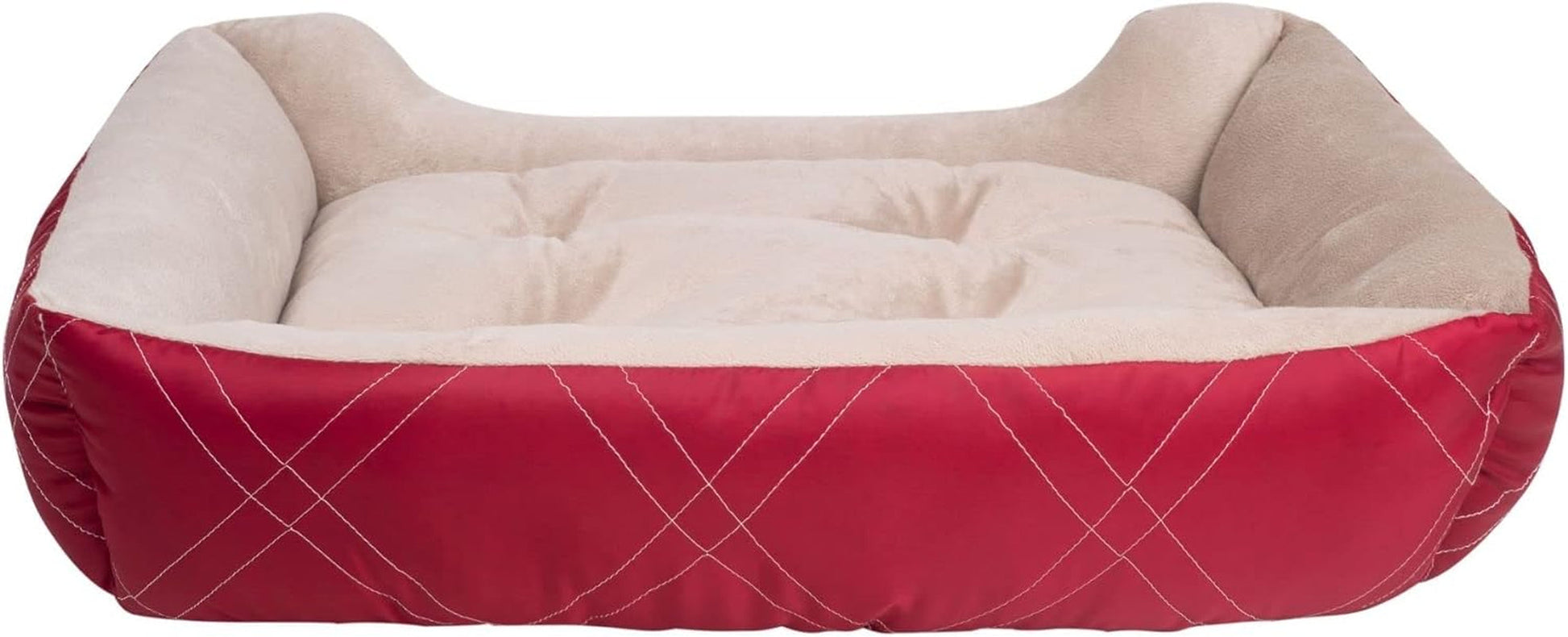 Long Rich All Season Rectangle Pet Bed, Burgundy, 25X21 Inches (Pack of 1)