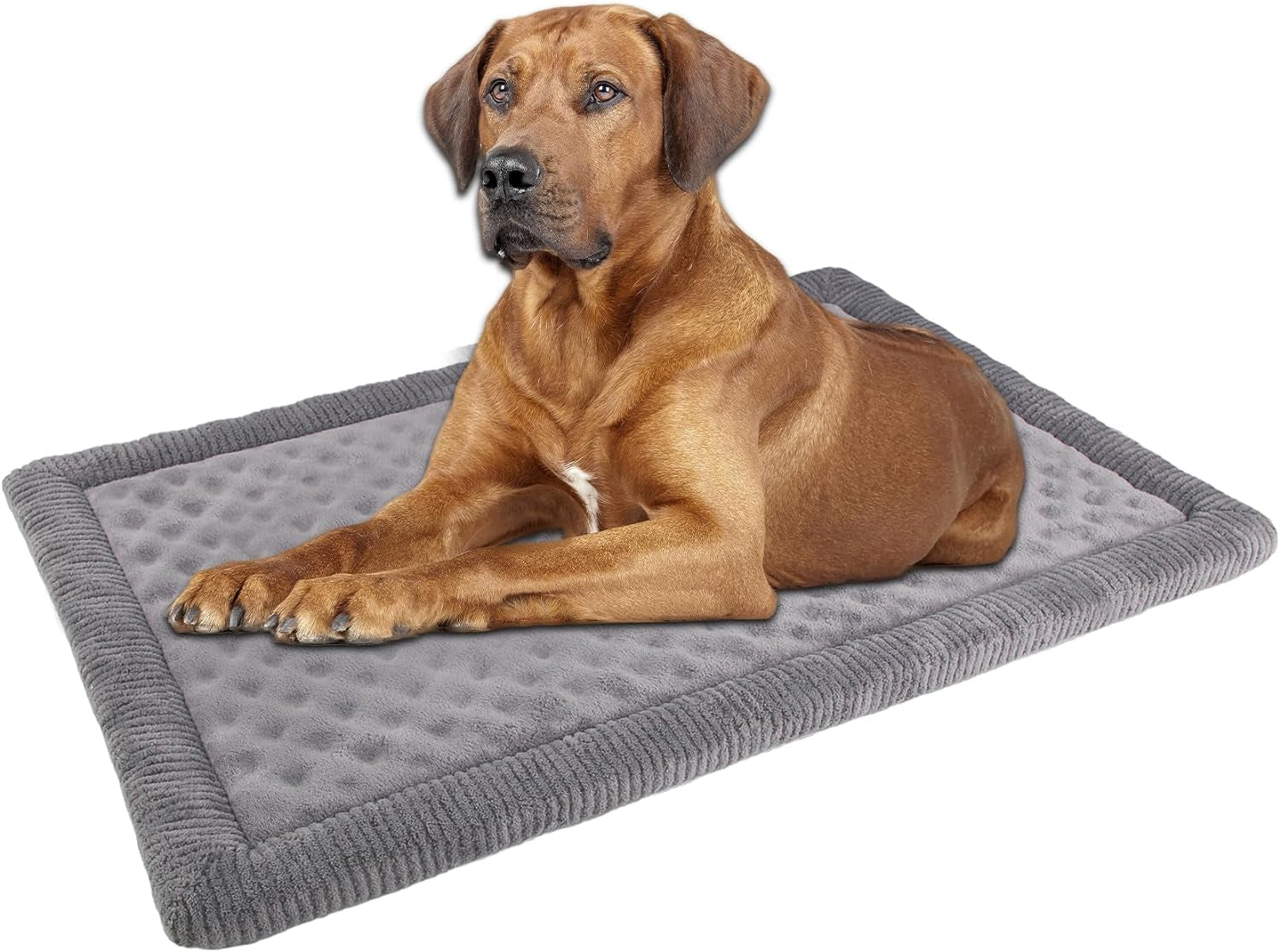 Dog Crate Pad 30X19 Inch Gray Memory Foam Dog Bed Mat for Small Medium Dog Grey Washable Puppy Sleeping Bed anti Slip