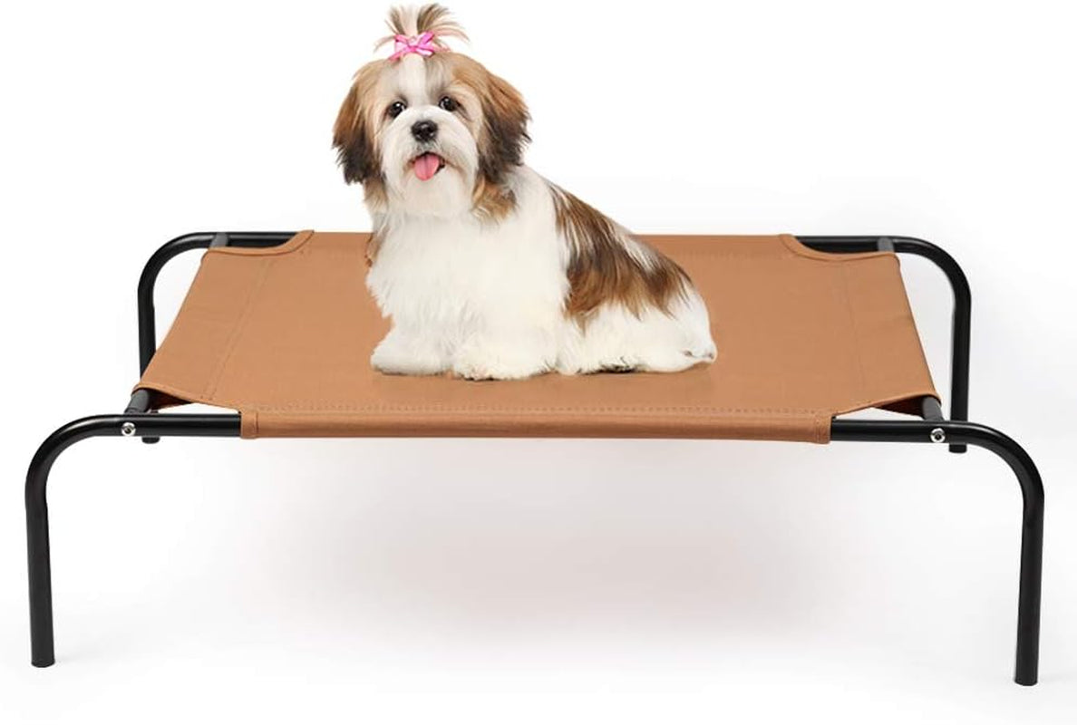 BTY Elevated Pet Cot Bed, Polyester Fabric, 27.6 in L X 21.5 in W X 7.1 in Th, Suitable for Dogs and Cats, Easy to Clean, Stable and Non-Slip