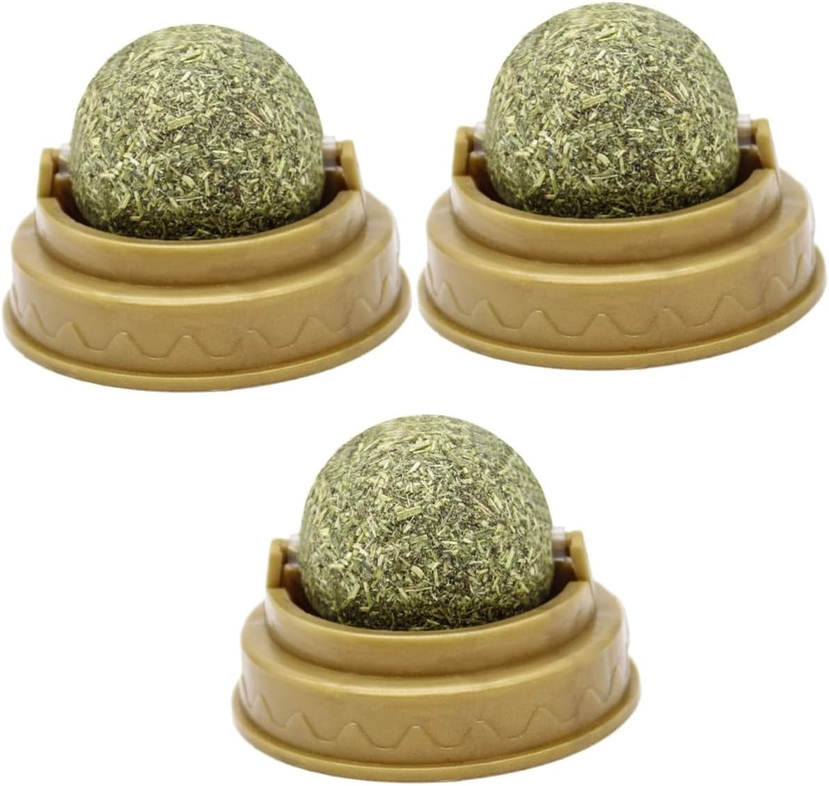 3Pcs Catnip Silvervine Ball: Cat Snacks Silvervine Lollipop Toy Rotate Cat Digestion Promoter Cat Treat Ball for Cats Licks Teeth Clean