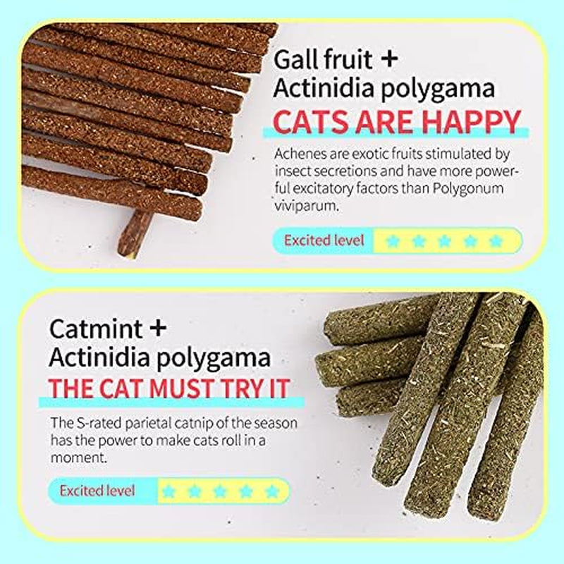 20Pack Silvervine Cat Toy，Silvervine Sticks for Cats，Catnip Silvervine Chew Sticks，Catnip Cat Toy，Sticks Teeth Molar Chew Toys，Indoor Cat Toys (20Pcs-)