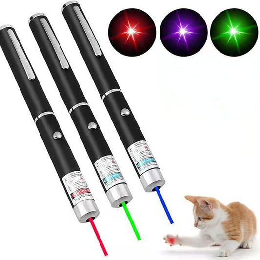 3 Pcs Laser Pointer for Cats Dogs Cats Laser Pointer Pet Interactive Toys Laser Presentation Remotes Red Green Purple Light (3 PCS Pack Color Mixed, without Battery)