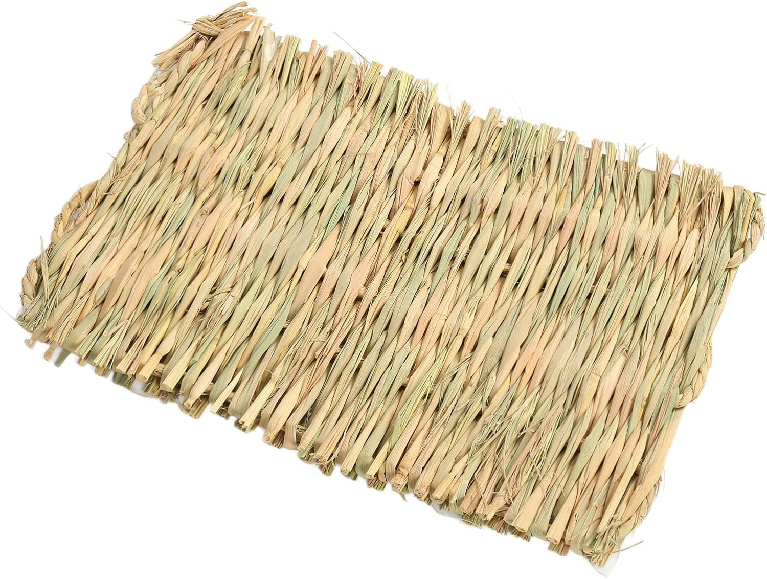 Zerodis 5PCS Rabbit Grass Mat, Bunny Grass Mat 4 Season Universal Warm Grass Woven Bed Mat Bunny Bedding Nest Handmade Woven Bed Mat Straw Hay Mats Chewing Toy for Guinea Pig Hamst