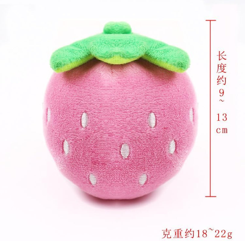 3 PCS Strawberry Style Squeaky Plush Dog Toys - Small Breed Puppy Chew Toys - Chewing Toys for Dogs - Small Dog Plush Toys