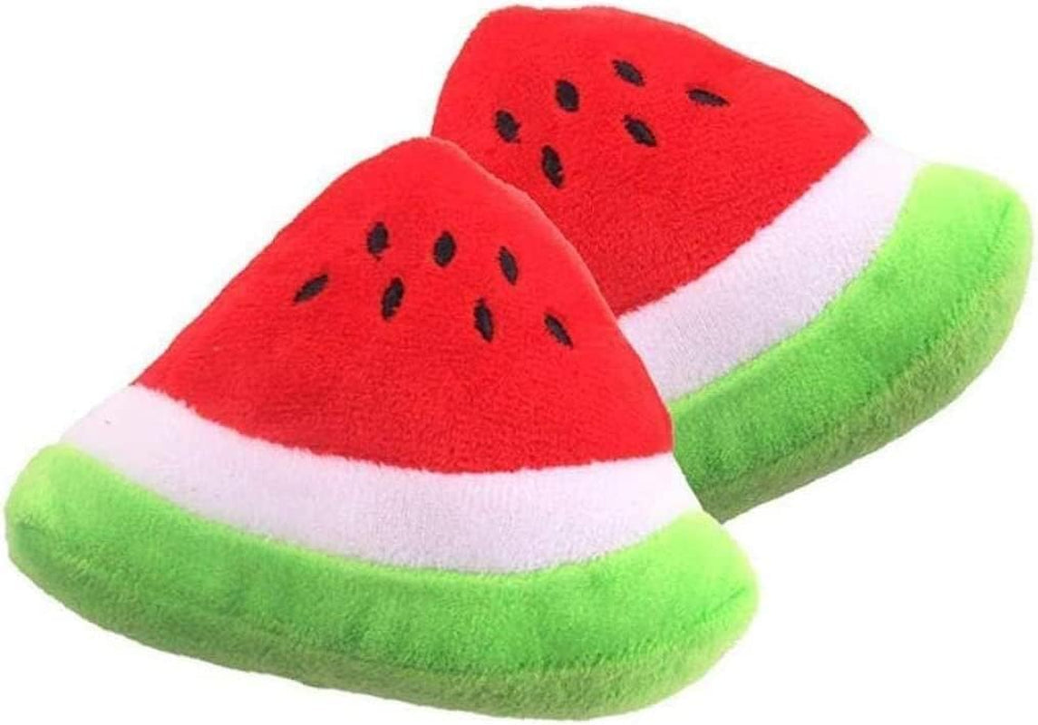 1Pc Red Pet Toy Chew Squeaker Squeaky Plush Cotton Triangle Ball Watermelon Sound Toys Puppies Small Dogs Useful and Deft, Dog Squeak Toys, Tiny Puppy Toys