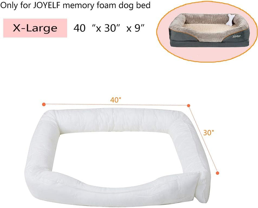 JOYELF Orthopedic Memory Foam Dog Bed Replacement Filling Bolster Insert Stuffing Pillow - X-Large Size