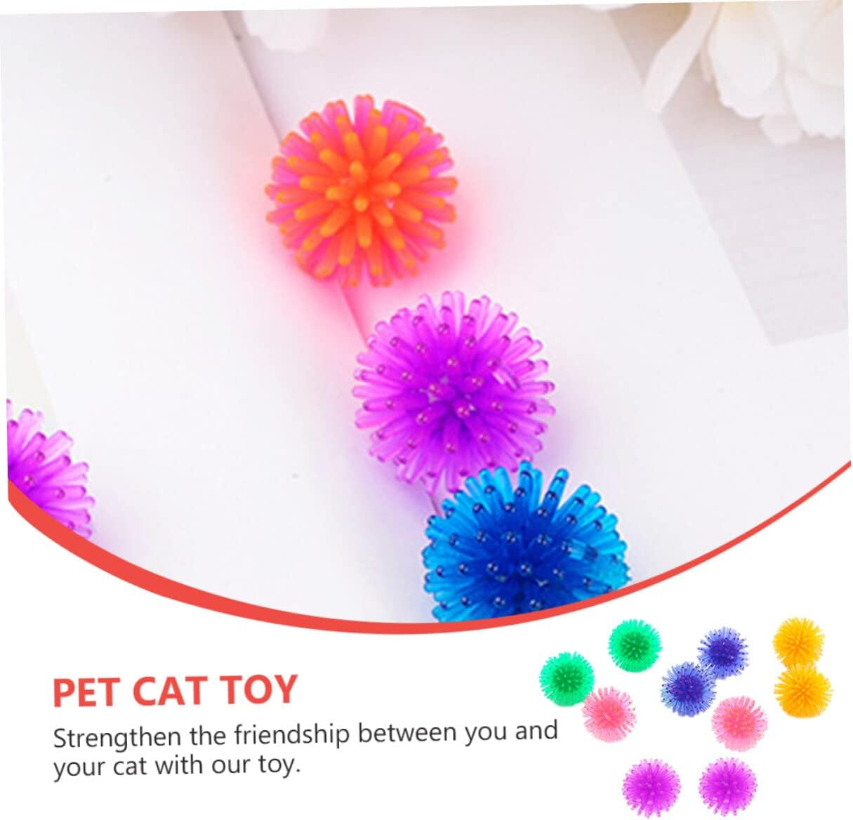 10Pcs Cat Prickly Ball Toy Ball Teething for Puppies Catnip for Cats Pet Scratch Cat with Catnip Cat Catnip Sticks Pet Molar Chew Toy Kitten Plastic Cat Ball