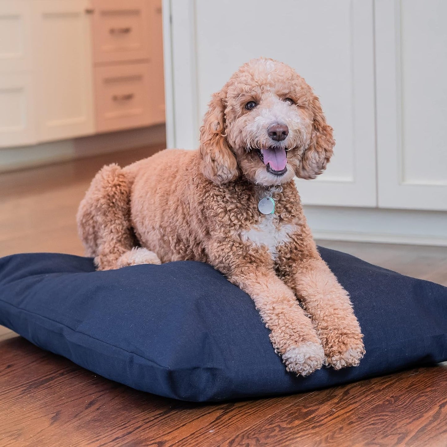 Mayfield Denim Large Dog Bed Cover - Zippered Duvet for Pet Bed - Extra Protection for Dog Bed Mattress or DIY Pet Bed with Pillows and Stuffing - Indigo - Made in USA Dog Bed Cover Only