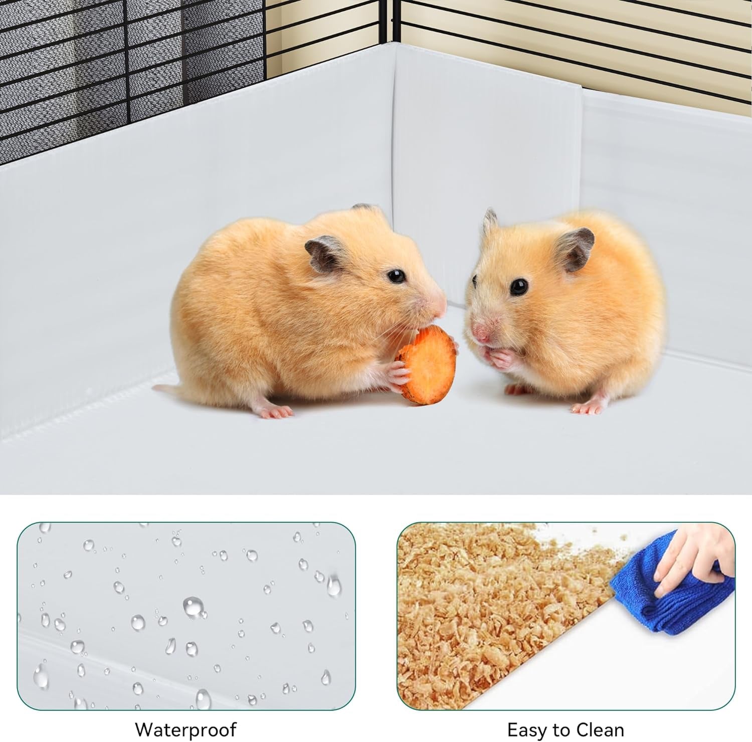 YITAHOME Guinea Pig Cage, Indoor C&C Small Animal Cage with Waterproof Plastic Liner, Loft and Partition for Bunny, Chinchilla and Hamster, Habitat Fence Playpen with 25PCS Pannels