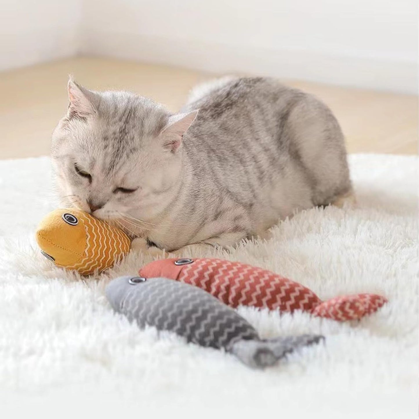 3Pcs Catnip Cat Toys Cute Catmint Kitten Toy Interactive Cartoon Crinkle Sound Toy Accessories for Indoor Cats Small Dogs