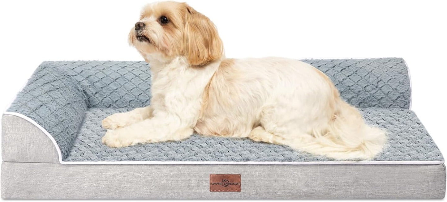 Dog Bed Medium Size Dog, Orthopedic Dog Bed for Medium Dogs, Waterproof Dog Bed with Removable Washable Cover & Non-Skid Bottom(Medium,Grey)